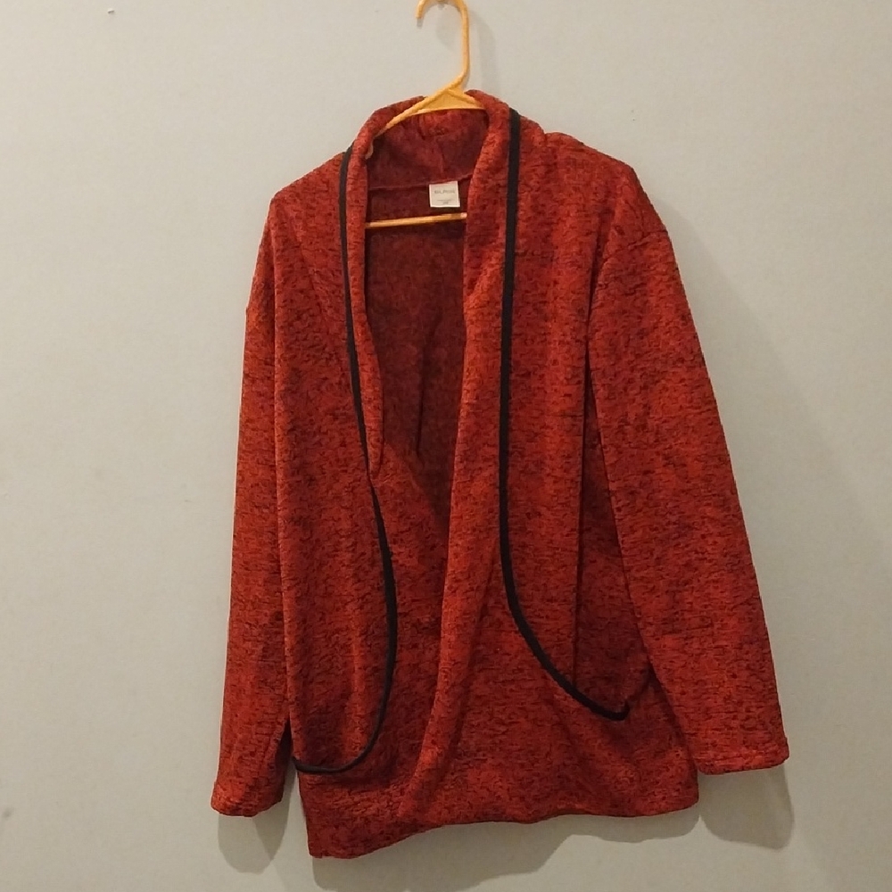 Blair Red and Black Trim Cardigan